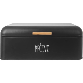 Orion Plechový box na pečivo BLACK, 42 x 24 x 16,5 cm
