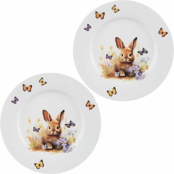 Orion Sada porcelánových dezertních talířů JARO zajíc 20 cm 2 ks