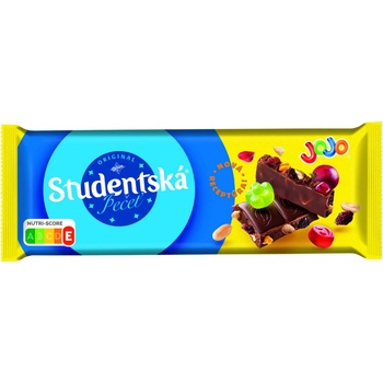 Orion Studentská pečeť Mléčná čokoláda s JOJO želé, arašídy a rozinkami 90 g