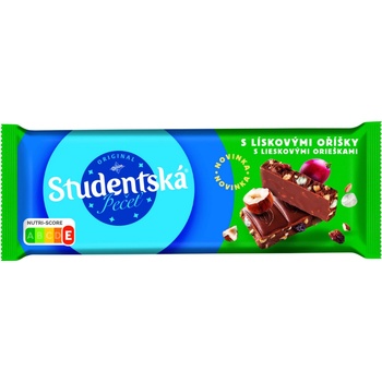 Orion Studentská pečeť Mléčná čokoláda s kousky lískových oříšků, s rozinkami a želé 90 g