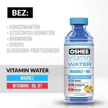 Oshee Vitamin Water Magnesium + B6 Lemon Orange 0,555 l