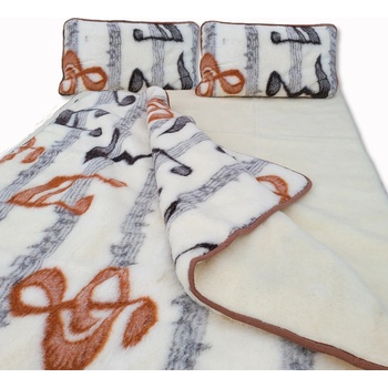 Ovčí Věci souprava z ovčí vlny vzor Noty prostěradlo 140x200 140x200 45x75