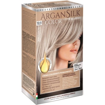 Oyster Cosmetics Permanentní barva na vlasy ARGAN SILK COLOR 10.9, perleťově platinová blond