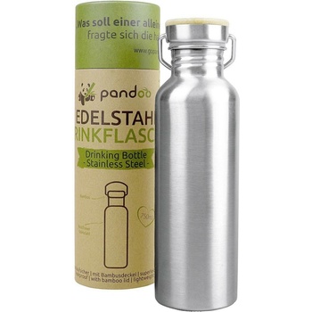 Pandoo Nerezová lahev na vodu s bambusovým víčkem 750 ml