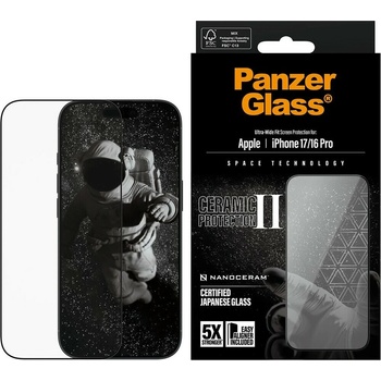 PanzerGlass Ceramic II Apple iPhone 17 / iPhone 16 Pro s instalačním rámečkem PG98539