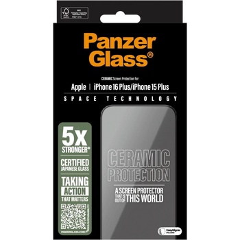 PanzerGlass tvrzené sklo Ceramic install kit Apple iPhone 16 Plus/15 Plus 2855
