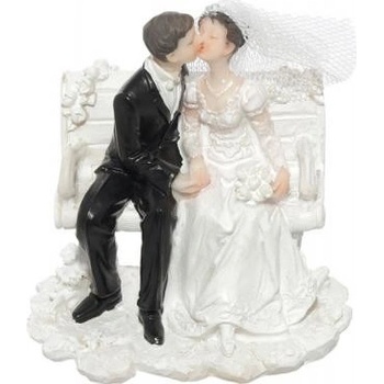 Paris Dekorace Svatební figurky ženich a nevěsta na lavičce