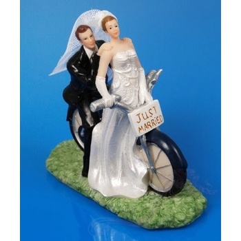 Paris Dekorace Svatební figurky ženich a nevěsta na motorce