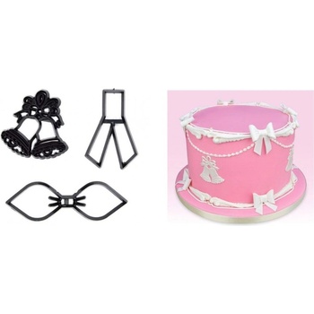 Patchwork vytlačovač Svatební zvonek s mašlí - Wedding Bow & Bell - Patchwork Cutters