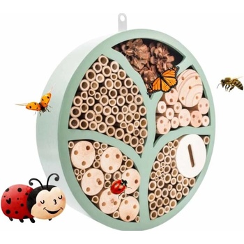 PetBuddy Strom života, kulatý hotel pro hmyz, 29 x 6.5 cm, borové dřevo