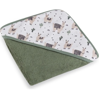 Petite&Mars Osuška bambusová s kapucí Loulou Llama Vibes 100 x 100 cm