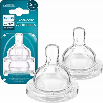 Philips Avent Dudlík Anti-colic/Classic+ 3 střední průtok 3m+ 2 ks