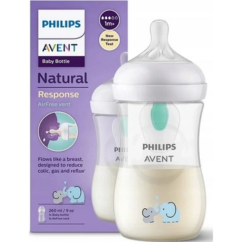 Philips Avent láhev Natural Response s ventilem AirFree slon bílá 260 ml