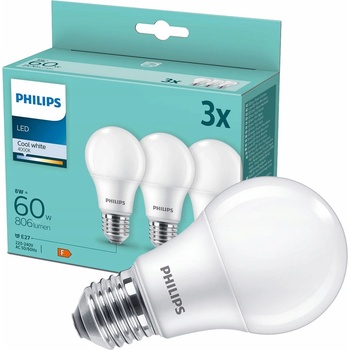 Philips klasik, 9W, E27, neutrální bílá 3ks