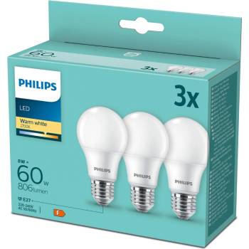 Philips klasik, 9W, E27, teplá bílá 3ks
