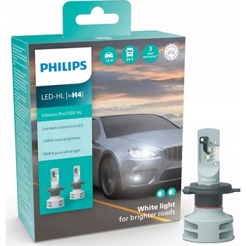 Philips Ultinon Pro5100 HL H4-LED P43t-38 12/24V 12W 11342U51X2 2 ks