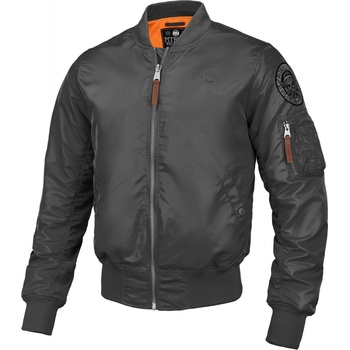 PitBull West Coast pánská bunda MA 1 Logo grafitová