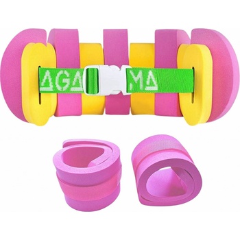 plavecký pás Agama SWIM růžová/žlutá + rukávky Agama EVA 7 dílů