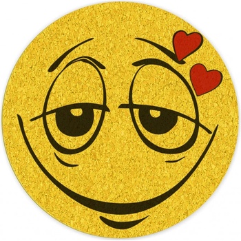 PokojovaDekorace.cz Korkové podtácky s potiskem 557 Smajlík průměr 10,5cm 1 ks