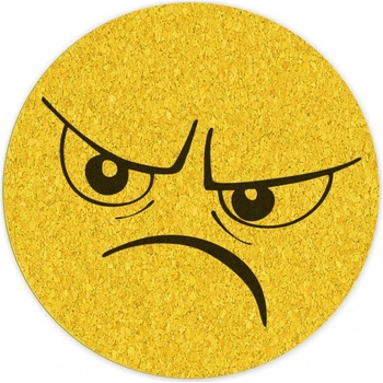 PokojovaDekorace.cz Korkové podtácky s potiskem 567 Smajlík průměr 10,5cm 1 ks