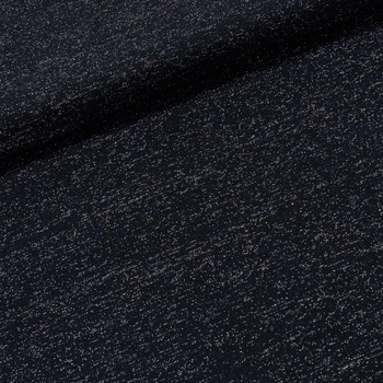 Polyesterový úplet LUREX 1555/02 UNI jednobarevný tmavě modrý s lurexem, š.150cm (látka v metráži)