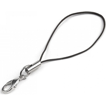 Poutko na výrobu přívěsků a klíčenek s karabinkou - černá (10 ks)