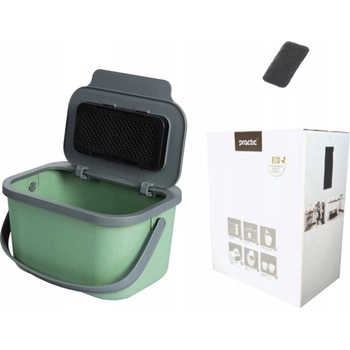 Practic Koš Nádoba na Bio Odpad na Slupky Zelený 4.5L