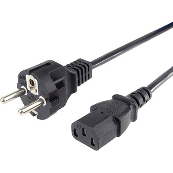 PremiumCord Kabel síťový 230V k počítači 2m , přímý konektor do zásuvky kpsp2r