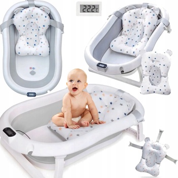 Primabobo Skládací vana Premium s teploměrem a polštářkem Grey