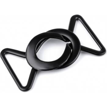 Pro Háčkování Kovové zapínání šíře 24 mm černý mat