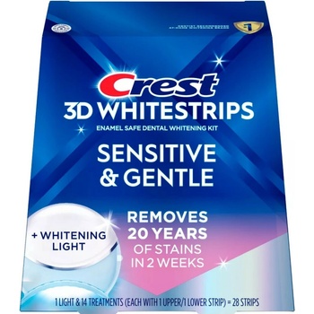 Procter & Gamble Bělicí pásky Crest 3D Whitestrips SENSITIVE & GENTLE s bělicí lampou 28 ks