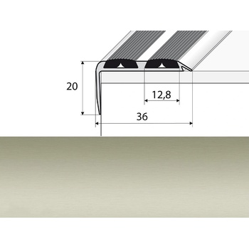 Profil Team Schodová hrana inox E07 36x20mm 1,2 m