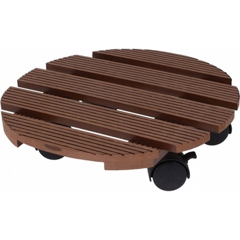 PROGARDEN Podstavec pod květináč s kolečky 29 cm hnědý KO-X64000050