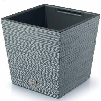 PROSPERPLAST Květináč FURU SQUARE LOW 24x24 cm beton