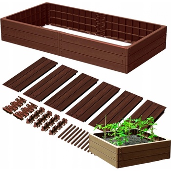 Prosperplast Vyvýšený záhon plastový Base Woody 149,2 cm hnědý IBWR-7587U