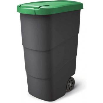 Prosperplast Wheeler 90 l antracit se zeleným víkem NBWB90-362C