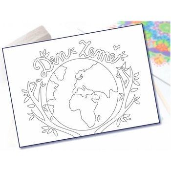 Radost v písku Šablona na pískování Den Země A3 297 x 420 mm