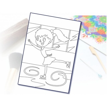 Radost v písku Šablona na pískování krasobruslařka A4 210 x 297 mm