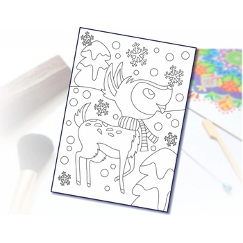 Radost v písku Šablona na pískování srnka v zimě A5 148 x 210 mm
