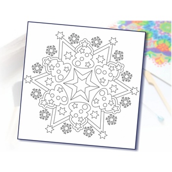 Radost v písku Šablona na pískování Vánoční mandala stromečky 210 x 210 mm