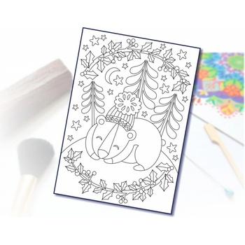 Radost v písku Šablona na pískování zimní medvěd A4 210 x 297 mm