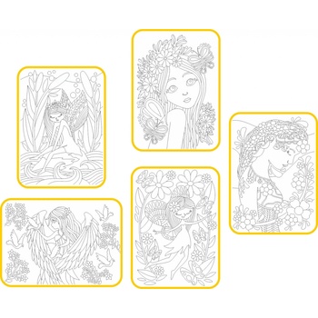 Radost v písku Sada střední VÍLY A4 Barevné pískování obrázků