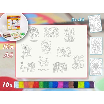 Radost v písku Velká sada PRO HOLKY 3 Barevné pískování obrázků