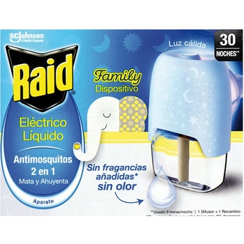 Raid Family náhradní tekutá náplň proti komárům, 30 nocí, 21 ml