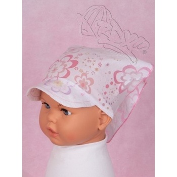 RDX šátek s kšiltem 7445 bílá s květy