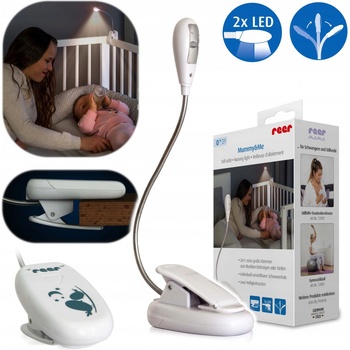 REER Lampička bílá LED noční s klipem