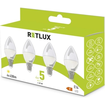 Retlux REL 35 Sada LED žárovek Candle 5W E14 teplá bílá