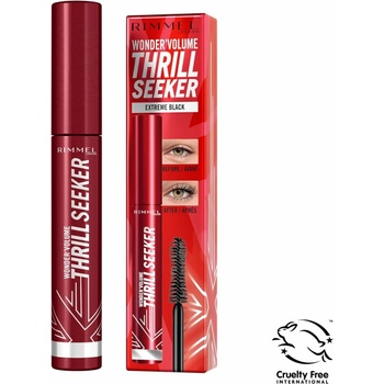 Rimmel WonderVolume Thrill Seeker řasenka pro objem a natočení řas Extreme Black 8 ml