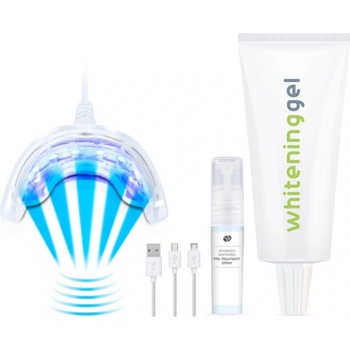 RIO Usb teeth whitening LED světlo pro bělení zubů 1 ks + bělicí gel na zuby 30 ml + sprej na bělení 4,5 ml
