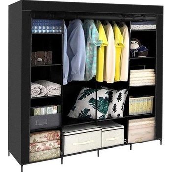 Ruhhy 23740 Dvojitá skříň na oblečení 170 x 170 x 42 cm černá